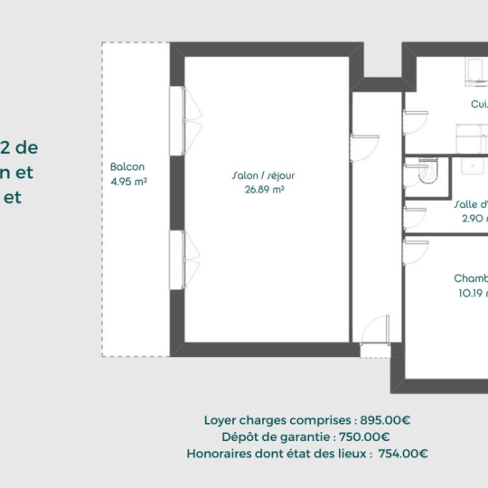  Annonces ST CYR : Appartement | CALUIRE-ET-CUIRE (69300) | 58 m2 | 895 € 