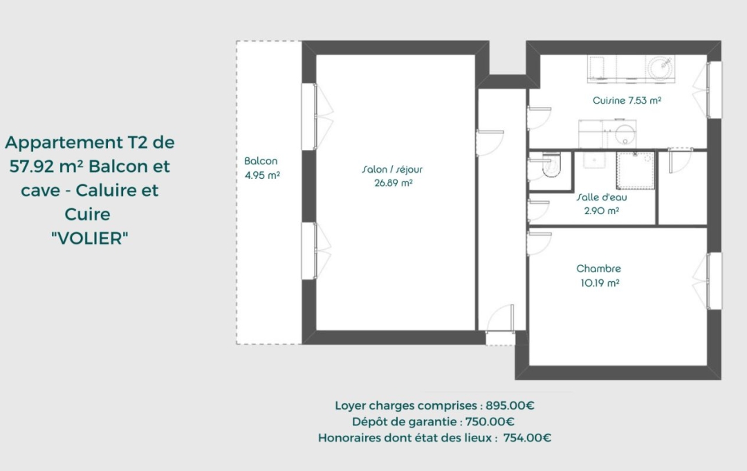 Annonces ST CYR : Appartement | CALUIRE-ET-CUIRE (69300) | 58 m2 | 895 € 